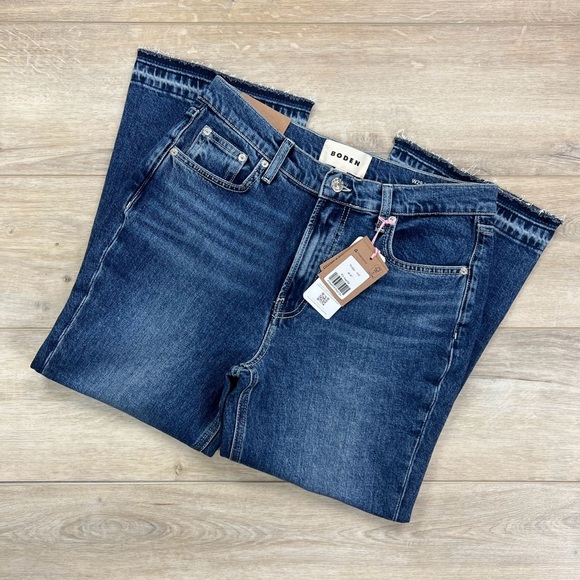 BODEN Baby Kick Cropped Jeans Vintage Wash Raw Hem - Picture 3 of 15